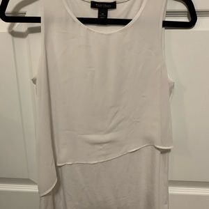 Long White Flowy Tank White House Black Market